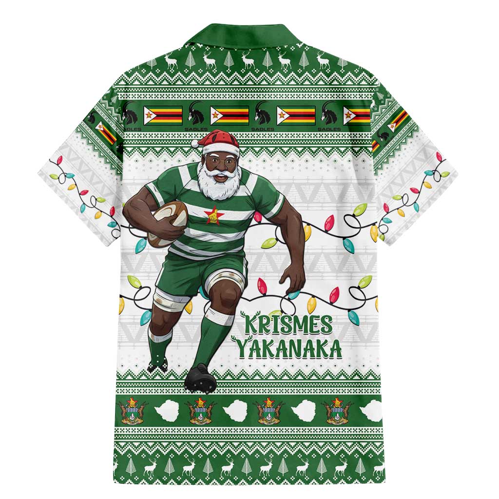 Zimbabwe Rugby Christmas Family Matching Mermaid Dress and Hawaiian Shirt The Sables Krismes Yakanaka - Wonder Print Shop