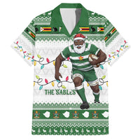 Zimbabwe Rugby Christmas Family Matching Off The Shoulder Long Sleeve Dress and Hawaiian Shirt The Sables Krismes Yakanaka - Wonder Print Shop