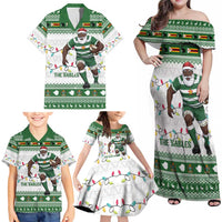 Zimbabwe Rugby Christmas Family Matching Off Shoulder Maxi Dress and Hawaiian Shirt The Sables Krismes Yakanaka - Wonder Print Shop