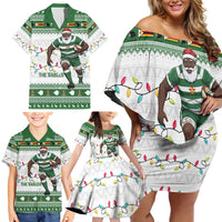 Zimbabwe Rugby Christmas Family Matching Off Shoulder Short Dress and Hawaiian Shirt The Sables Krismes Yakanaka - Wonder Print Shop