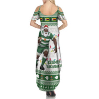 Zimbabwe Rugby Christmas Family Matching Summer Maxi Dress and Hawaiian Shirt The Sables Krismes Yakanaka - Wonder Print Shop