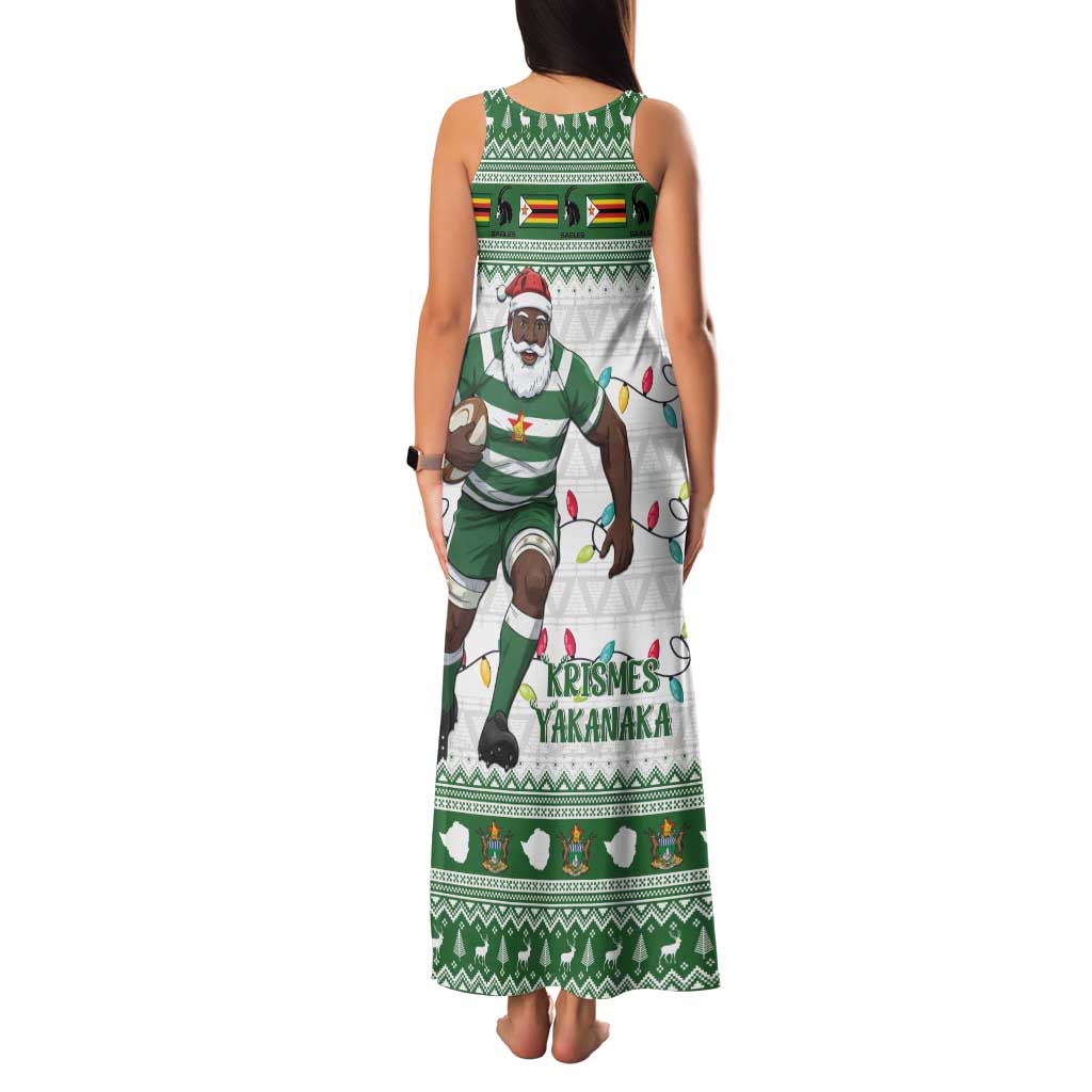 Zimbabwe Rugby Christmas Family Matching Tank Maxi Dress and Hawaiian Shirt The Sables Krismes Yakanaka - Wonder Print Shop