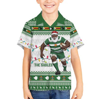 Zimbabwe Rugby Christmas Family Matching Tank Maxi Dress and Hawaiian Shirt The Sables Krismes Yakanaka - Wonder Print Shop