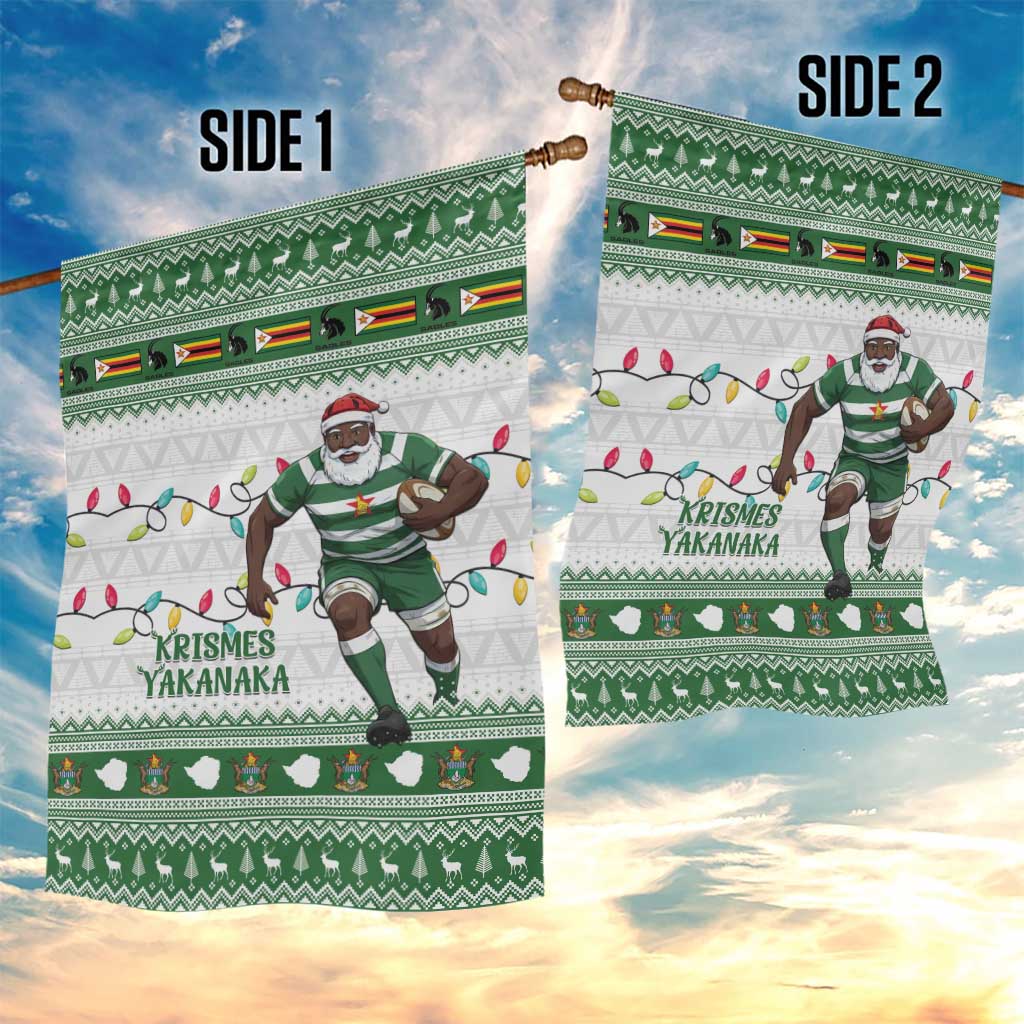 Zimbabwe Rugby Christmas Garden Flag The Sables Krismes Yakanaka - Wonder Print Shop