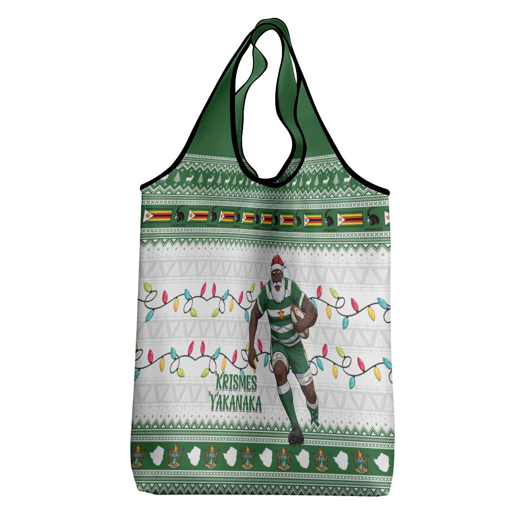 Zimbabwe Rugby Christmas Grocery Bag The Sables Krismes Yakanaka - Wonder Print Shop