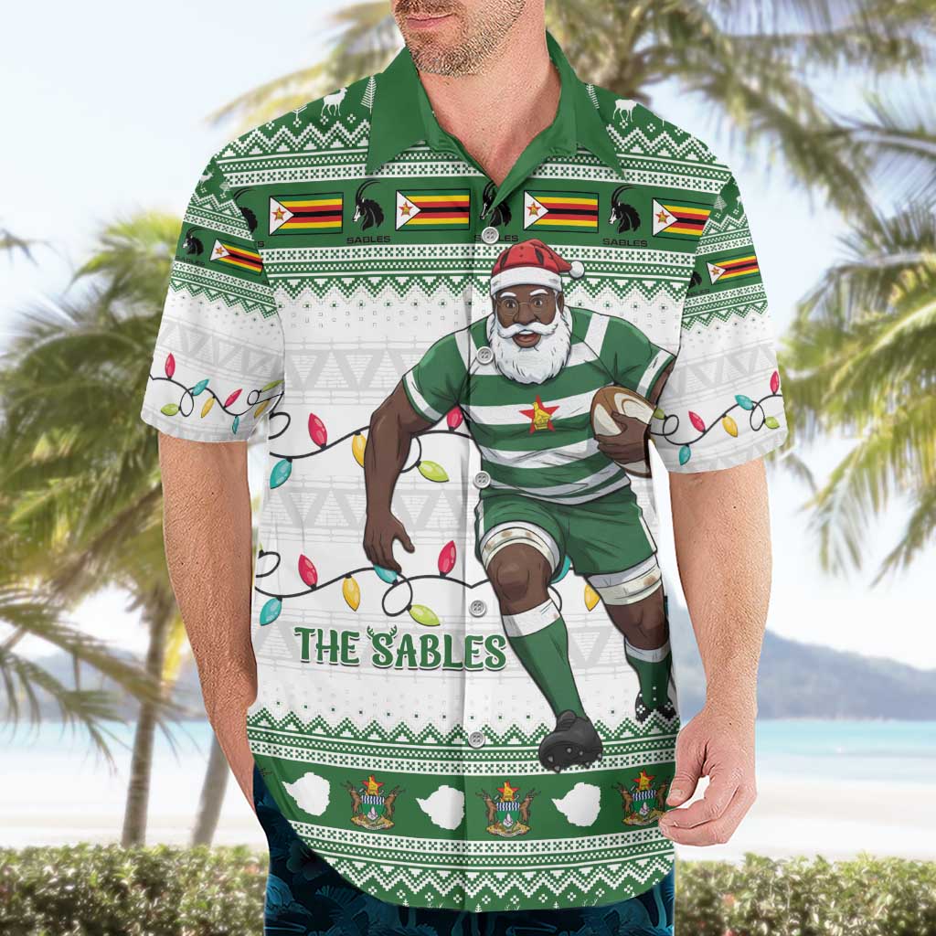 Zimbabwe Rugby Christmas Hawaiian Shirt The Sables Krismes Yakanaka - Wonder Print Shop