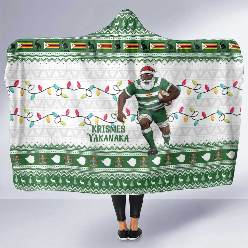 Zimbabwe Rugby Christmas Hooded Blanket The Sables Krismes Yakanaka - Wonder Print Shop