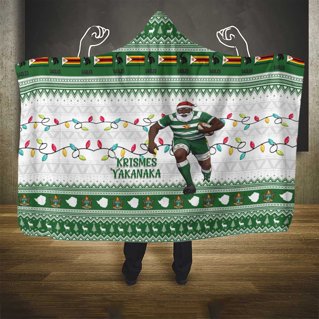 Zimbabwe Rugby Christmas Hooded Blanket The Sables Krismes Yakanaka - Wonder Print Shop