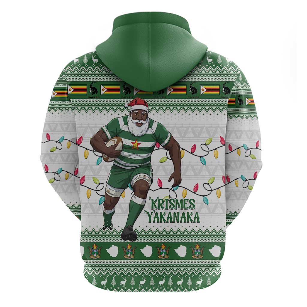 Zimbabwe Rugby Christmas Hoodie The Sables Krismes Yakanaka - Wonder Print Shop