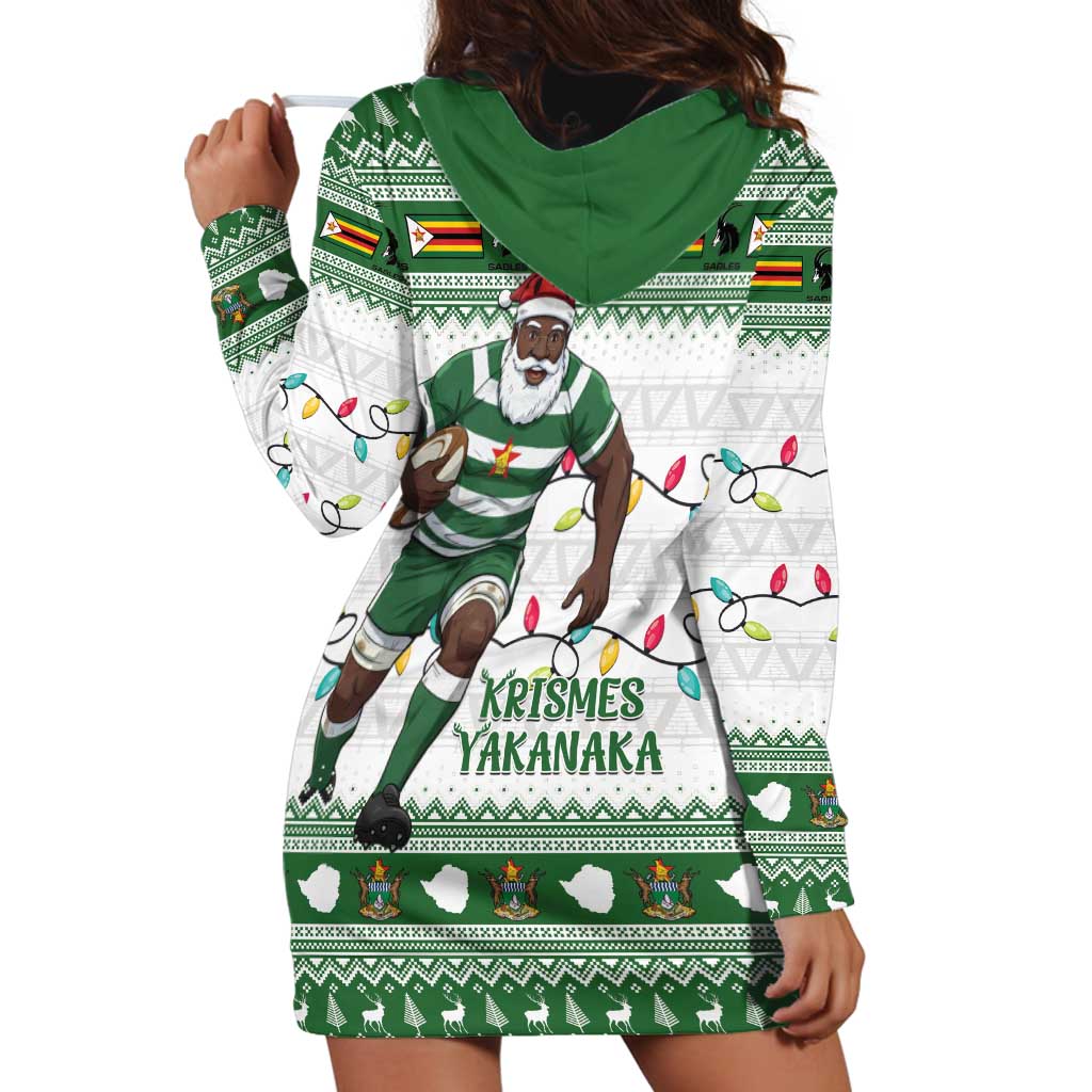 Zimbabwe Rugby Christmas Hoodie Dress The Sables Krismes Yakanaka - Wonder Print Shop