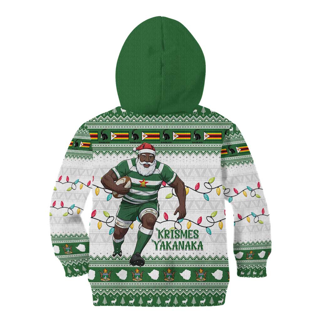 Zimbabwe Rugby Christmas Kid Hoodie The Sables Krismes Yakanaka - Wonder Print Shop