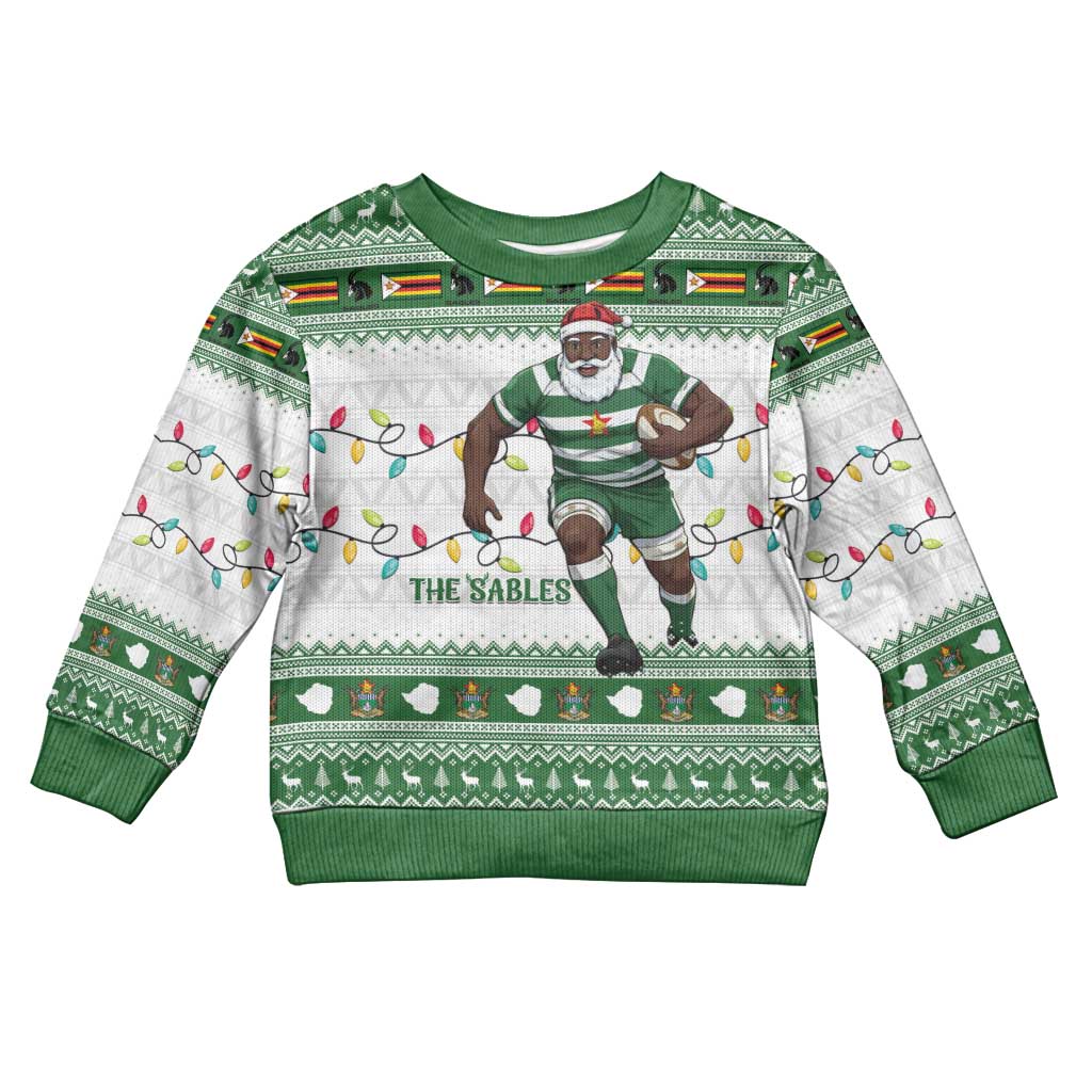 Zimbabwe Rugby Christmas Kid Ugly Christmas Sweater The Sables Krismes Yakanaka - Wonder Print Shop
