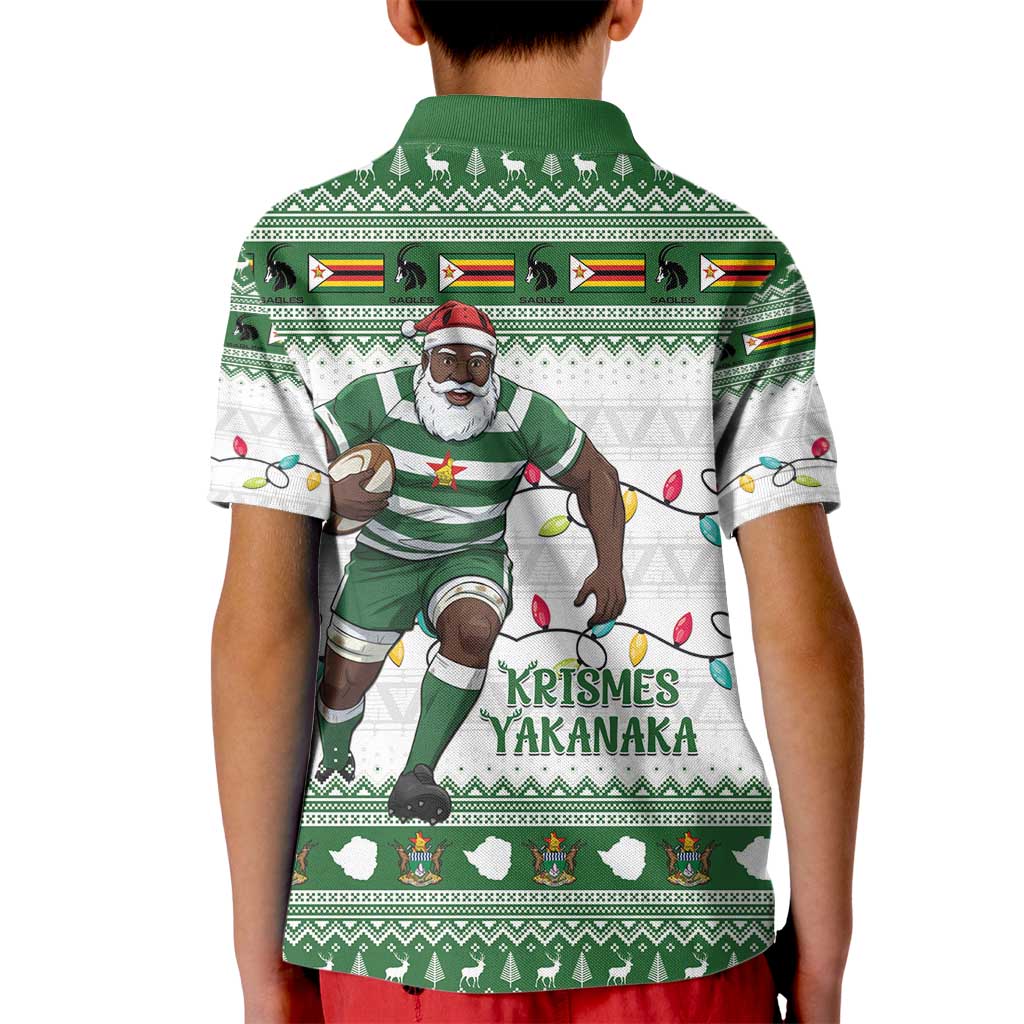 Zimbabwe Rugby Christmas Kid Polo Shirt The Sables Krismes Yakanaka - Wonder Print Shop