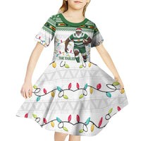 Zimbabwe Rugby Christmas Kid Short Sleeve Dress The Sables Krismes Yakanaka - Wonder Print Shop
