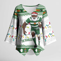Zimbabwe Rugby Christmas Kimono Sleeve Blouse The Sables Krismes Yakanaka - Wonder Print Shop