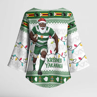 Zimbabwe Rugby Christmas Kimono Sleeve Blouse The Sables Krismes Yakanaka - Wonder Print Shop
