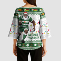 Zimbabwe Rugby Christmas Kimono Sleeve Blouse The Sables Krismes Yakanaka - Wonder Print Shop