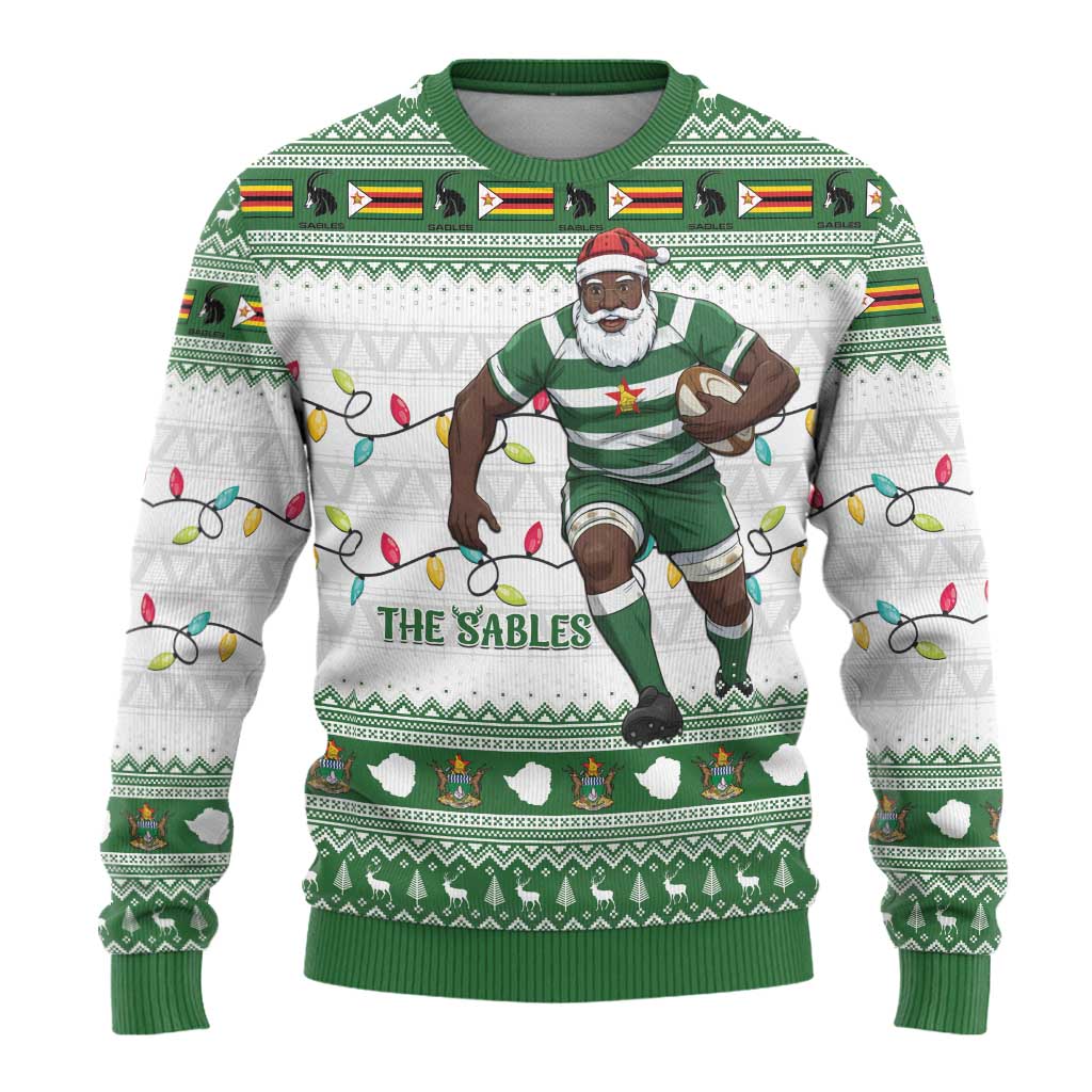 Zimbabwe Rugby Christmas Ugly Christmas Sweater The Sables Krismes Yakanaka - Wonder Print Shop