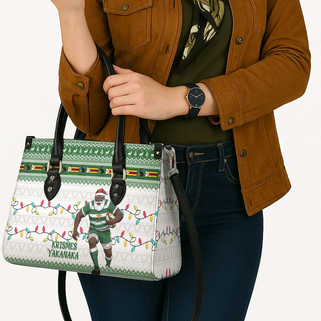 Zimbabwe Rugby Christmas Leather Bag The Sables Krismes Yakanaka - Wonder Print Shop