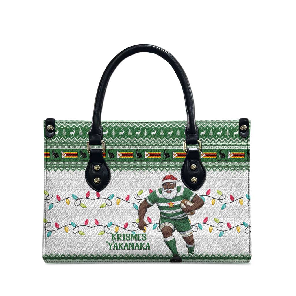 Zimbabwe Rugby Christmas Leather Bag The Sables Krismes Yakanaka - Wonder Print Shop