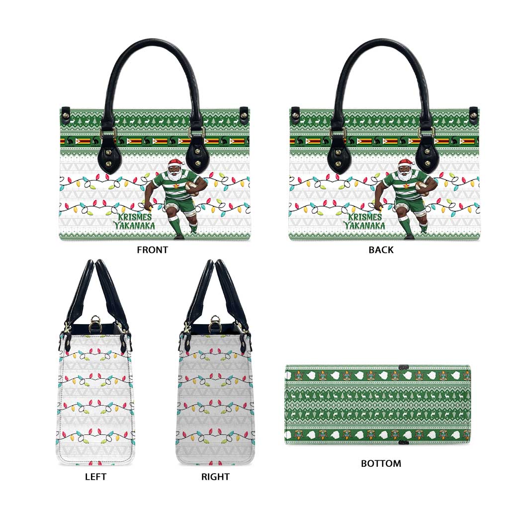 Zimbabwe Rugby Christmas Leather Bag The Sables Krismes Yakanaka - Wonder Print Shop