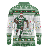 Zimbabwe Rugby Christmas Long Sleeve Polo Shirt The Sables Krismes Yakanaka - Wonder Print Shop