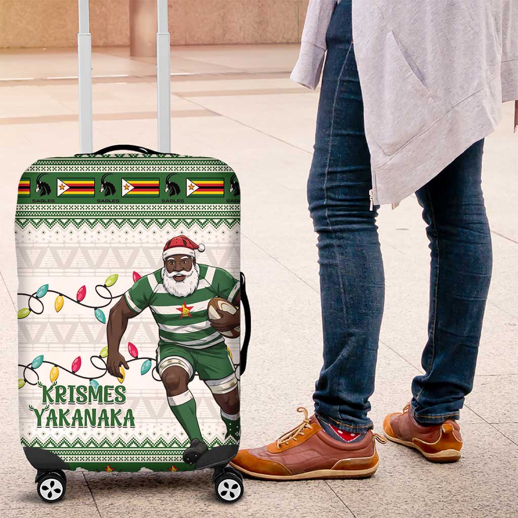 Zimbabwe Rugby Christmas Luggage Cover The Sables Krismes Yakanaka - Wonder Print Shop