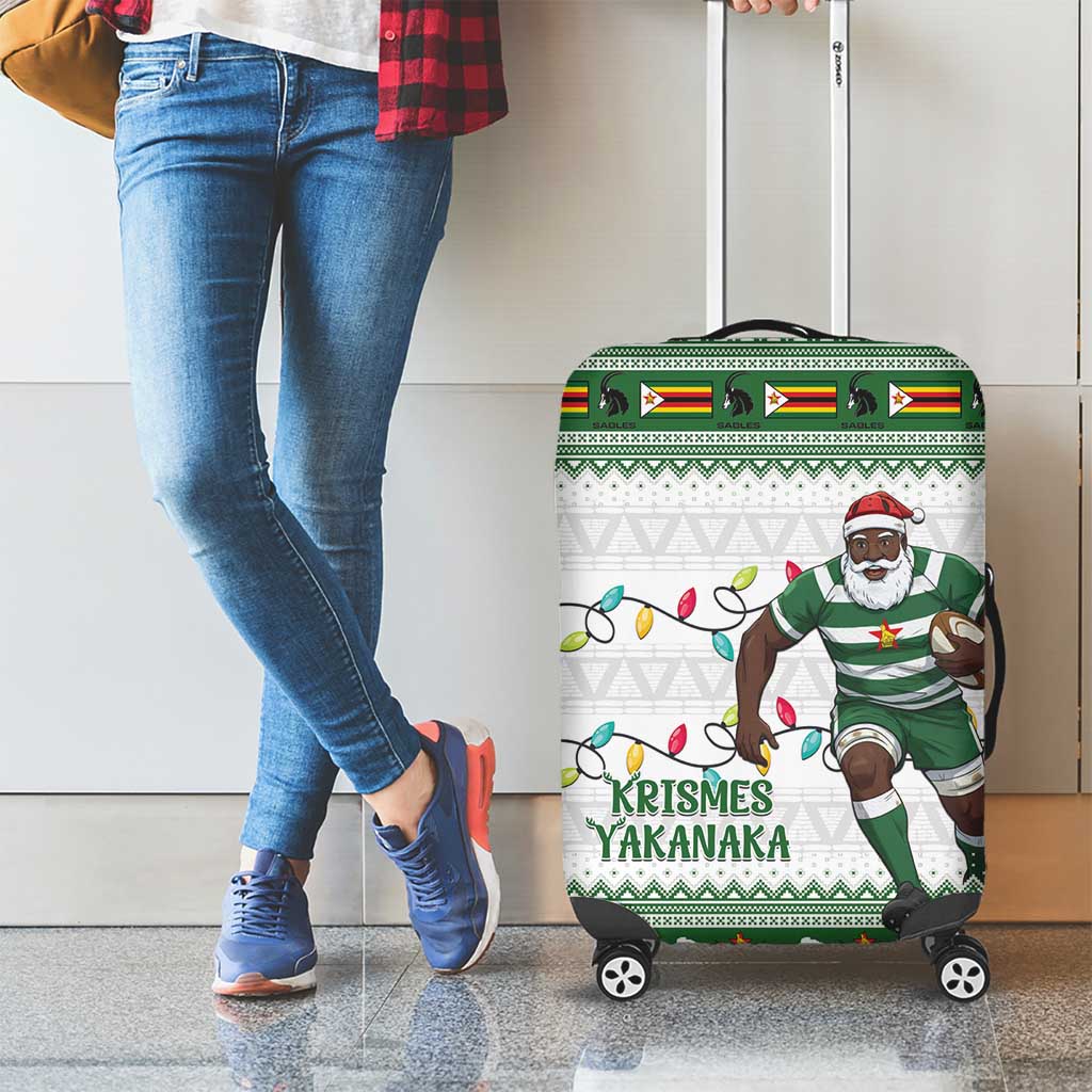 Zimbabwe Rugby Christmas Luggage Cover The Sables Krismes Yakanaka - Wonder Print Shop