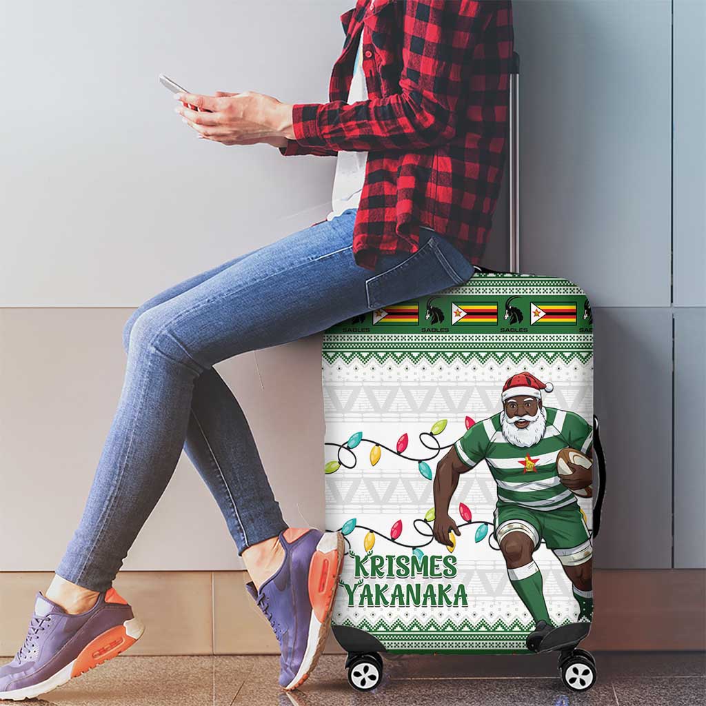 Zimbabwe Rugby Christmas Luggage Cover The Sables Krismes Yakanaka - Wonder Print Shop