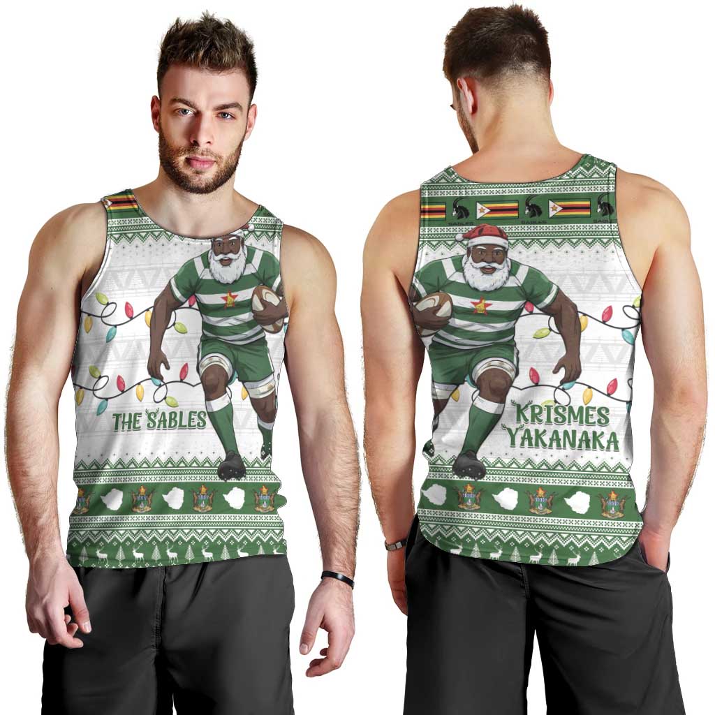 Zimbabwe Rugby Christmas Men Tank Top The Sables Krismes Yakanaka - Wonder Print Shop