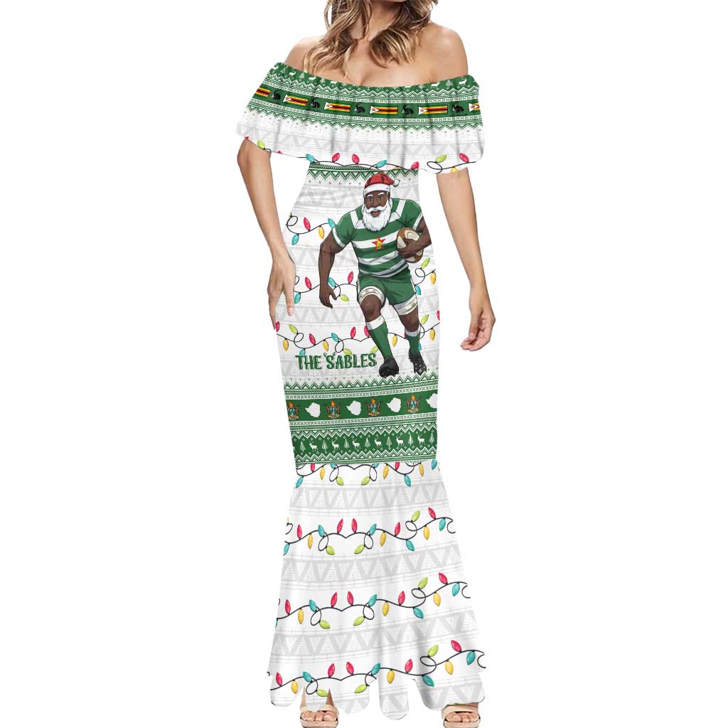 Zimbabwe Rugby Christmas Mermaid Dress The Sables Krismes Yakanaka - Wonder Print Shop