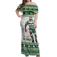Zimbabwe Rugby Christmas Off Shoulder Maxi Dress The Sables Krismes Yakanaka - Wonder Print Shop