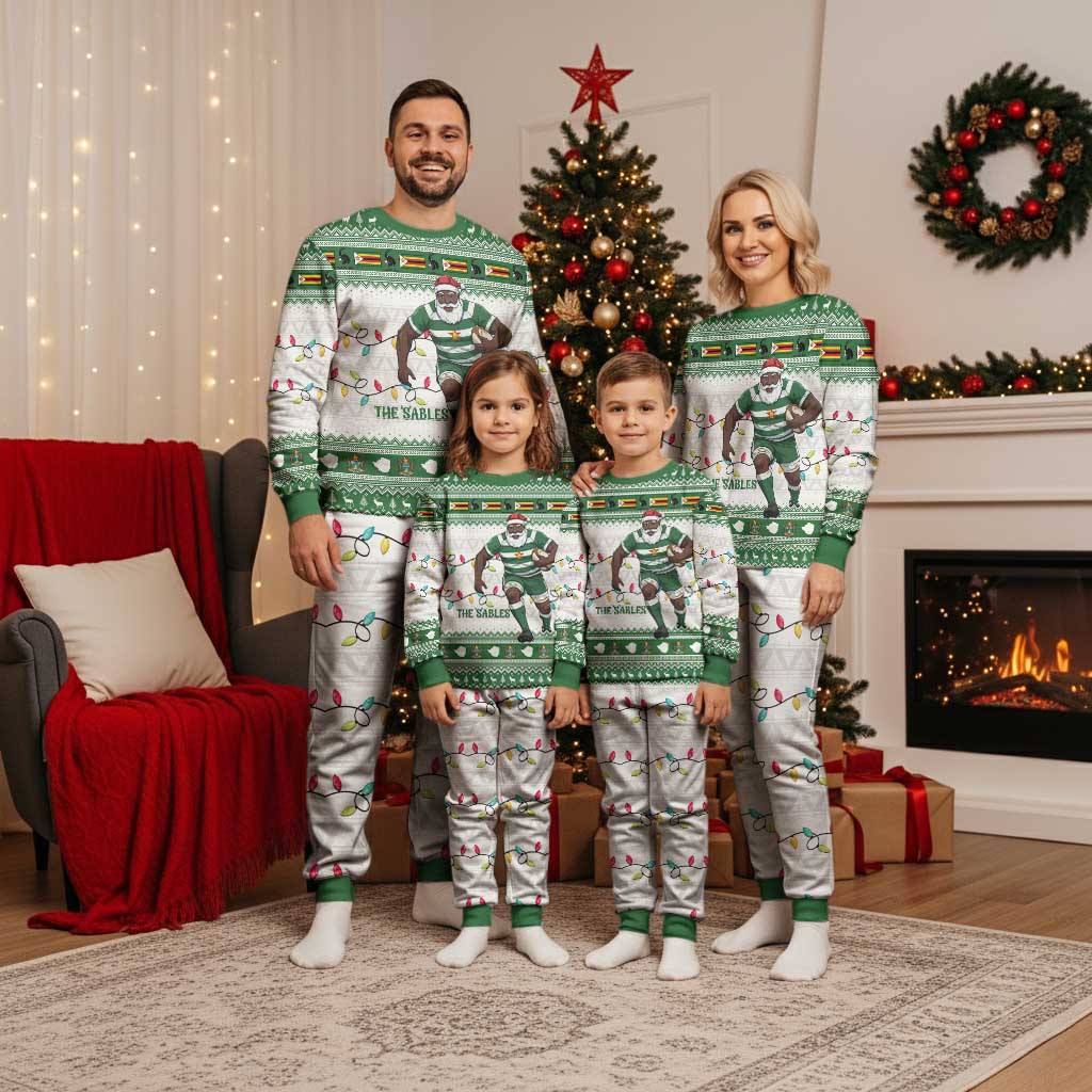 Zimbabwe Rugby Christmas Pajama Set The Sables Krismes Yakanaka - Wonder Print Shop