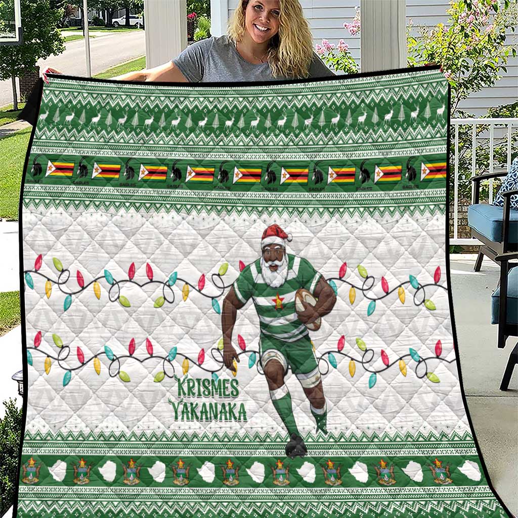 Zimbabwe Rugby Christmas Quilt The Sables Krismes Yakanaka - Wonder Print Shop