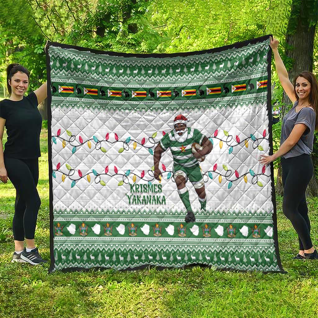 Zimbabwe Rugby Christmas Quilt The Sables Krismes Yakanaka - Wonder Print Shop
