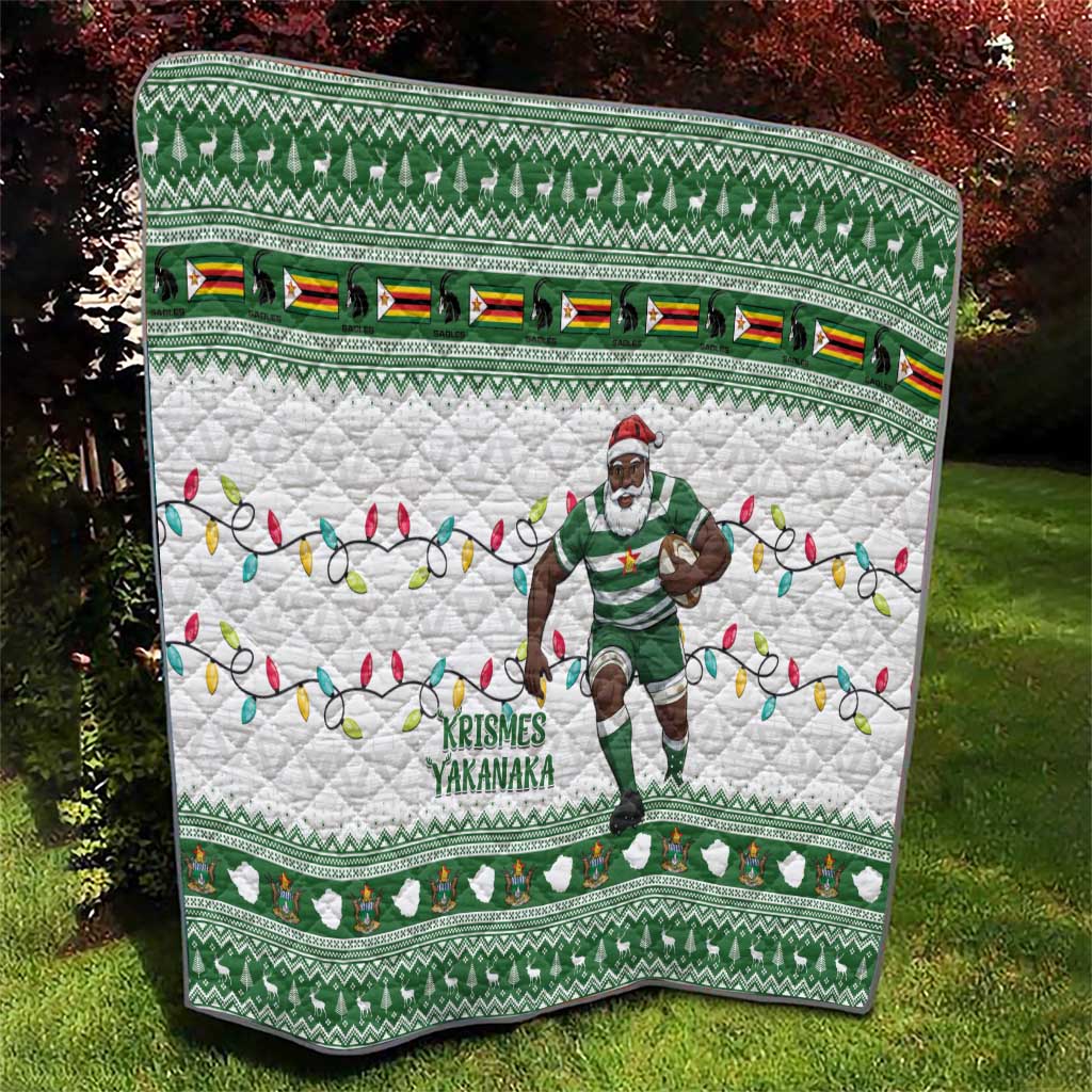Zimbabwe Rugby Christmas Quilt The Sables Krismes Yakanaka - Wonder Print Shop