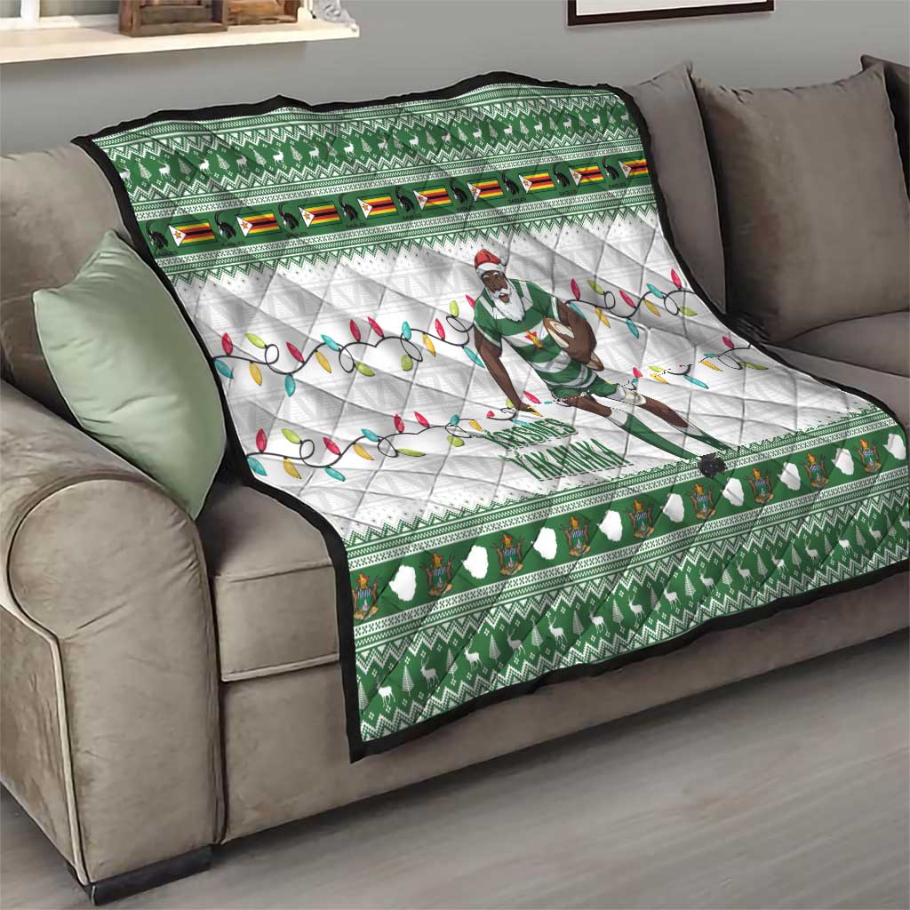 Zimbabwe Rugby Christmas Quilt The Sables Krismes Yakanaka - Wonder Print Shop