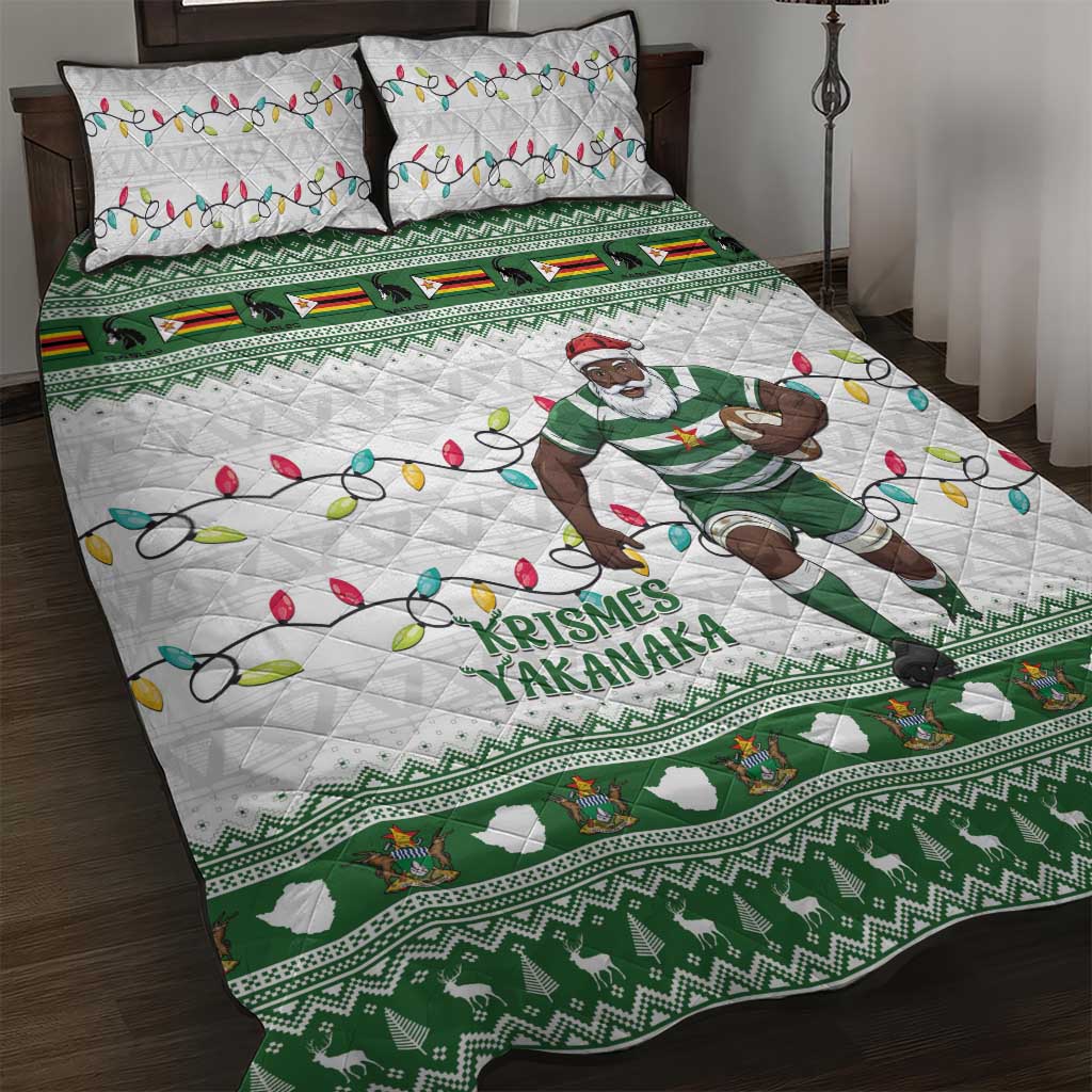 Zimbabwe Rugby Christmas Quilt Bed Set The Sables Krismes Yakanaka - Wonder Print Shop