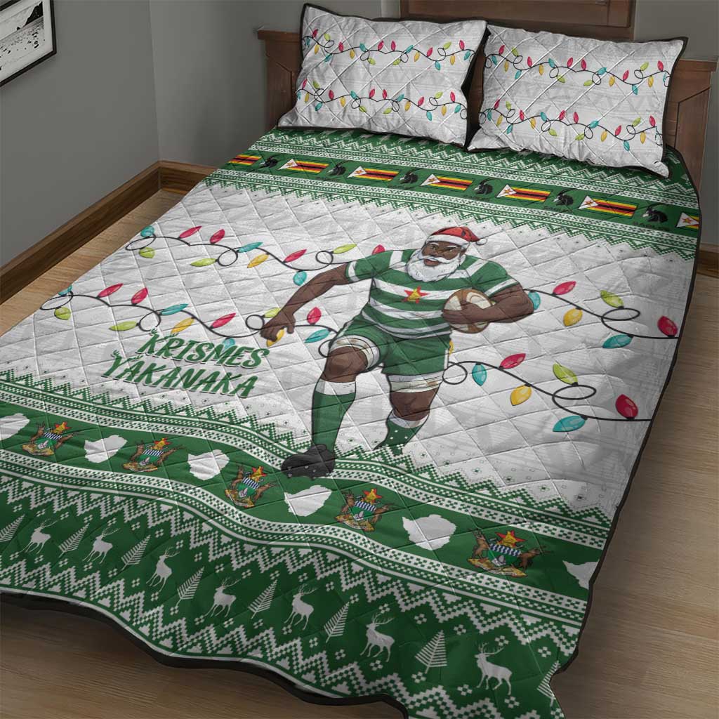 Zimbabwe Rugby Christmas Quilt Bed Set The Sables Krismes Yakanaka - Wonder Print Shop