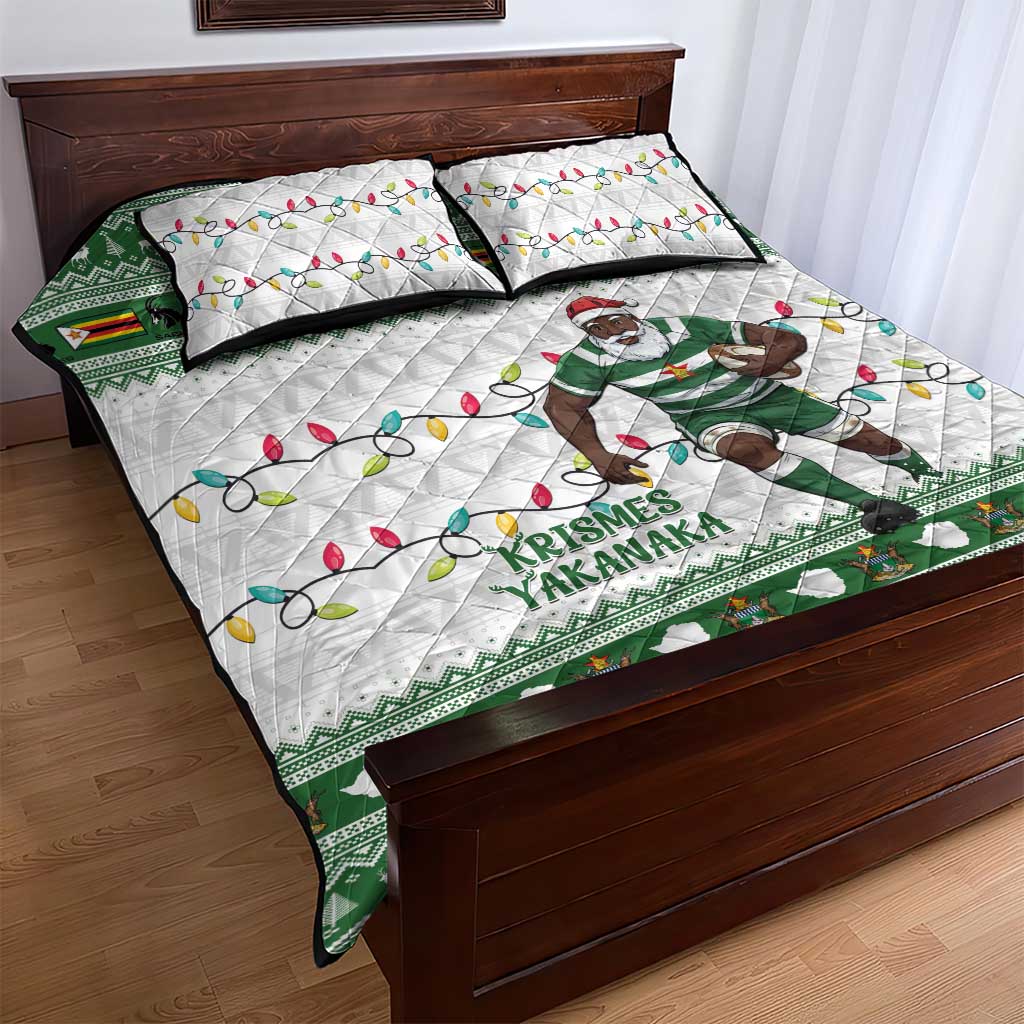 Zimbabwe Rugby Christmas Quilt Bed Set The Sables Krismes Yakanaka - Wonder Print Shop