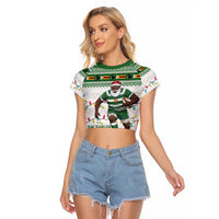 Zimbabwe Rugby Christmas Raglan Cropped T Shirt The Sables Krismes Yakanaka - Wonder Print Shop