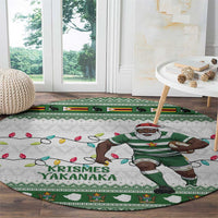 Zimbabwe Rugby Christmas Round Carpet The Sables Krismes Yakanaka - Wonder Print Shop