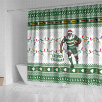Zimbabwe Rugby Christmas Shower Curtain The Sables Krismes Yakanaka - Wonder Print Shop