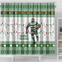 Zimbabwe Rugby Christmas Shower Curtain The Sables Krismes Yakanaka - Wonder Print Shop