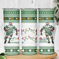 Zimbabwe Rugby Christmas Skinny Tumbler The Sables Krismes Yakanaka - Wonder Print Shop