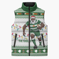 Zimbabwe Rugby Christmas Sleeveless Puffer Jacket The Sables Krismes Yakanaka - Wonder Print Shop