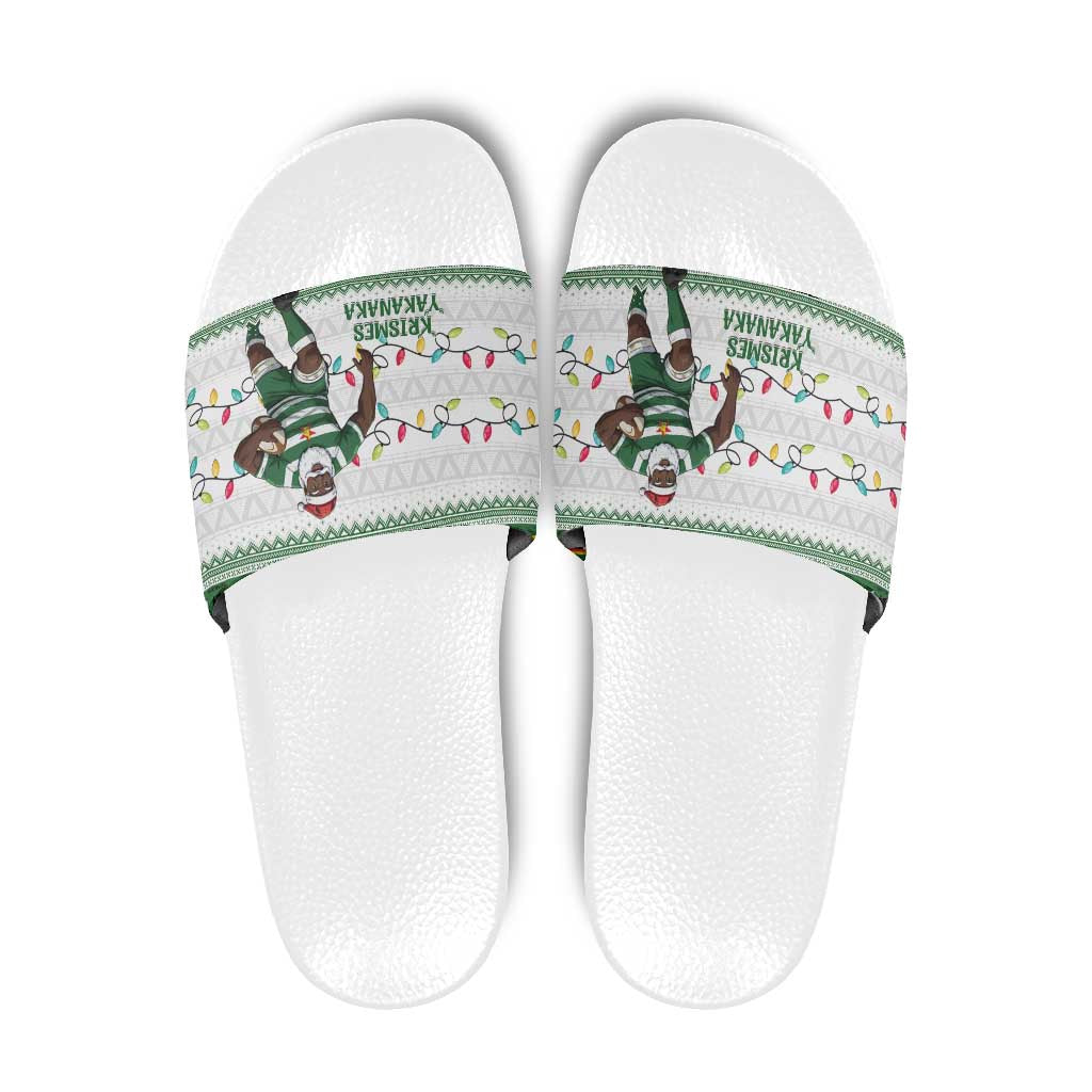 Zimbabwe Rugby Christmas Slide Sandals The Sables Krismes Yakanaka - Wonder Print Shop