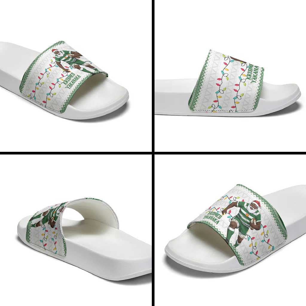 Zimbabwe Rugby Christmas Slide Sandals The Sables Krismes Yakanaka - Wonder Print Shop