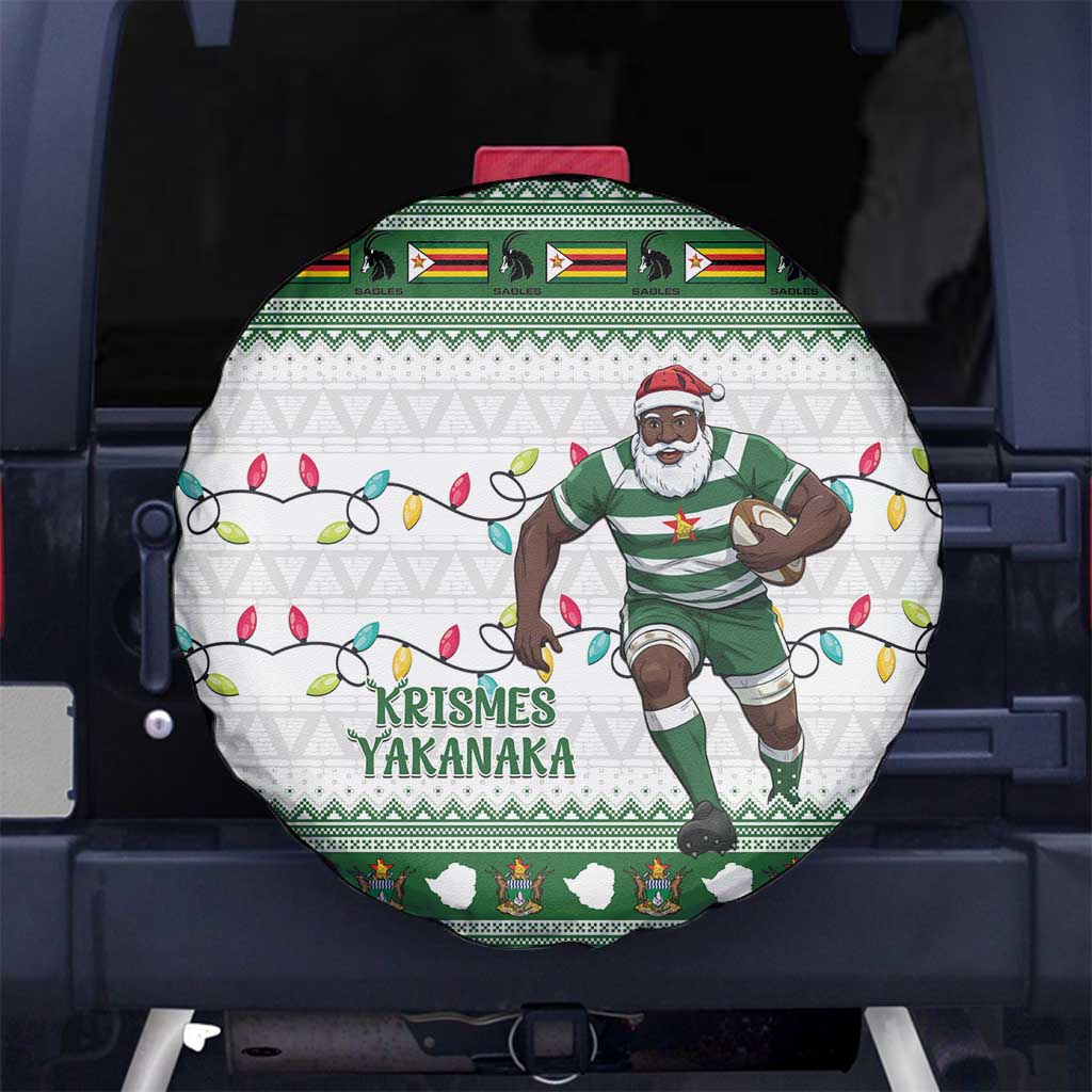 Zimbabwe Rugby Christmas Spare Tire Cover The Sables Krismes Yakanaka - Wonder Print Shop