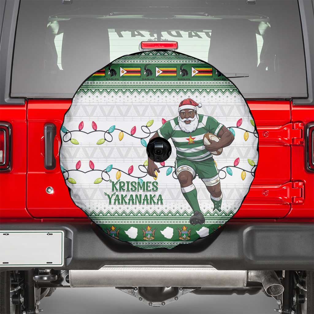 Zimbabwe Rugby Christmas Spare Tire Cover The Sables Krismes Yakanaka - Wonder Print Shop